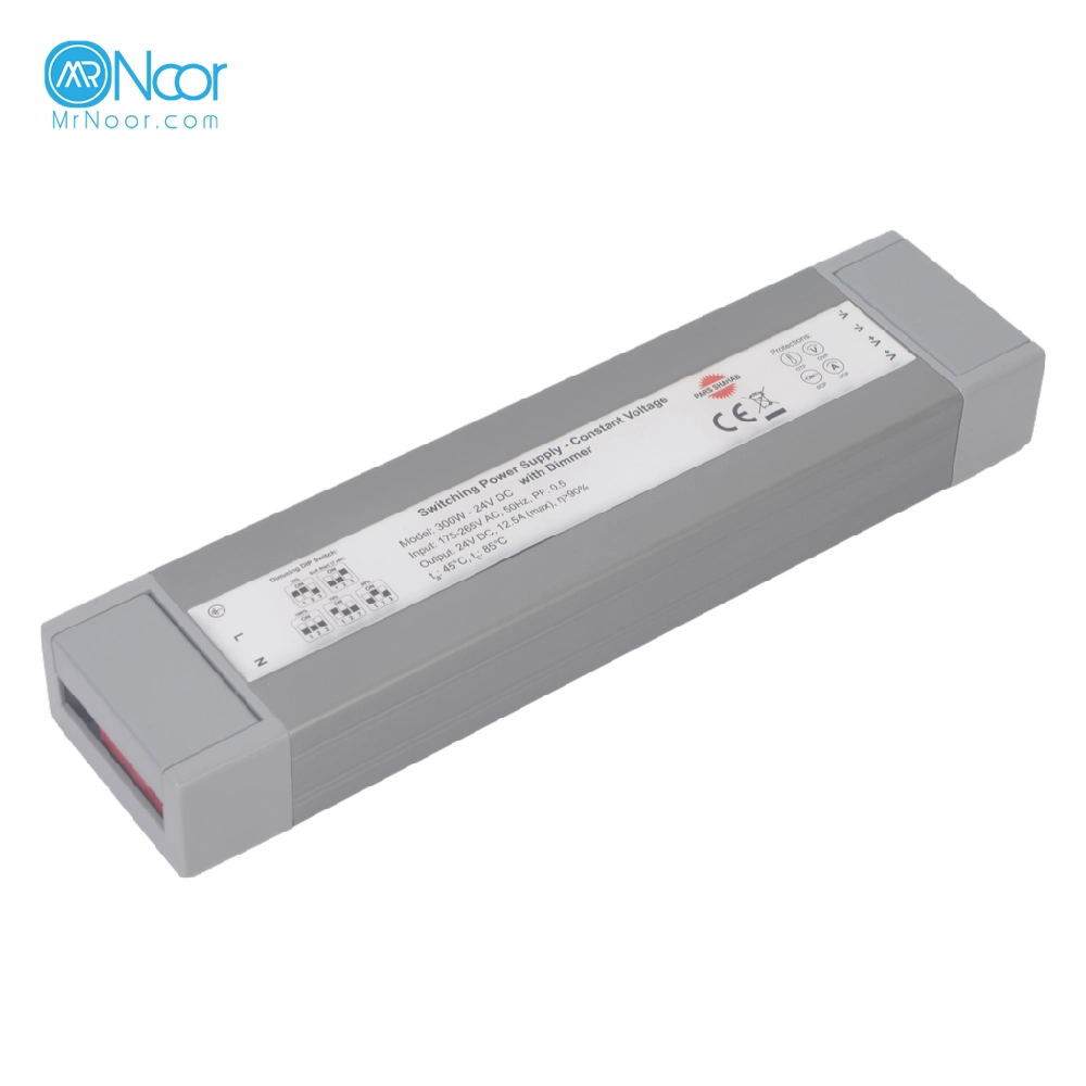 منبع تغذیه سوئیچینگ ولتاژ ثابت اسلیم با دیمر 24 ولت 300 وات DC پارس شهاب